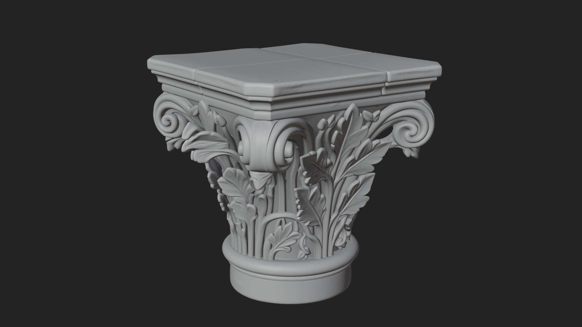Carved Column Capital Design 31 3D Print Model 3D Model