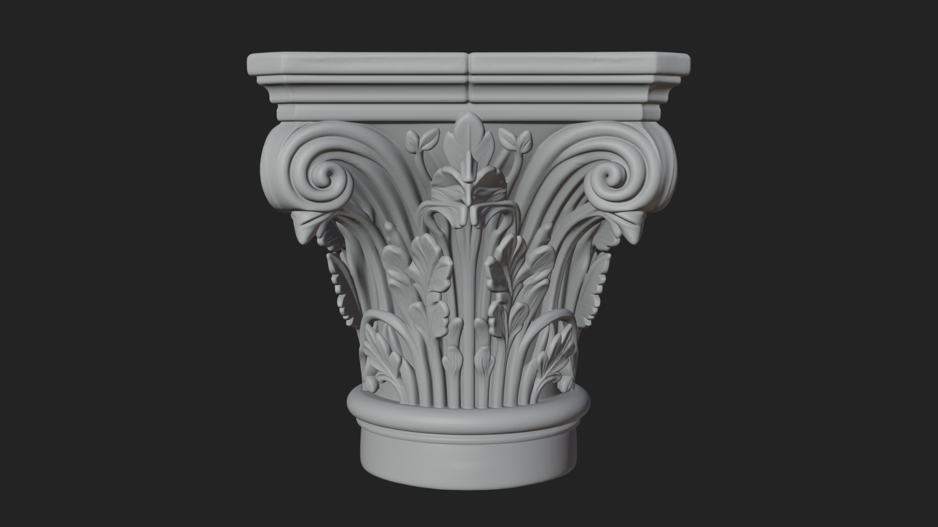 Carved Column Capital Design 31 3D Print Model 3D Model