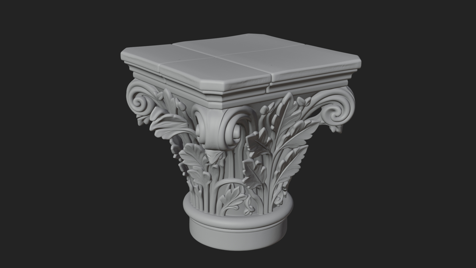 Carved Column Capital Design 31 3D Print Model 3D Model