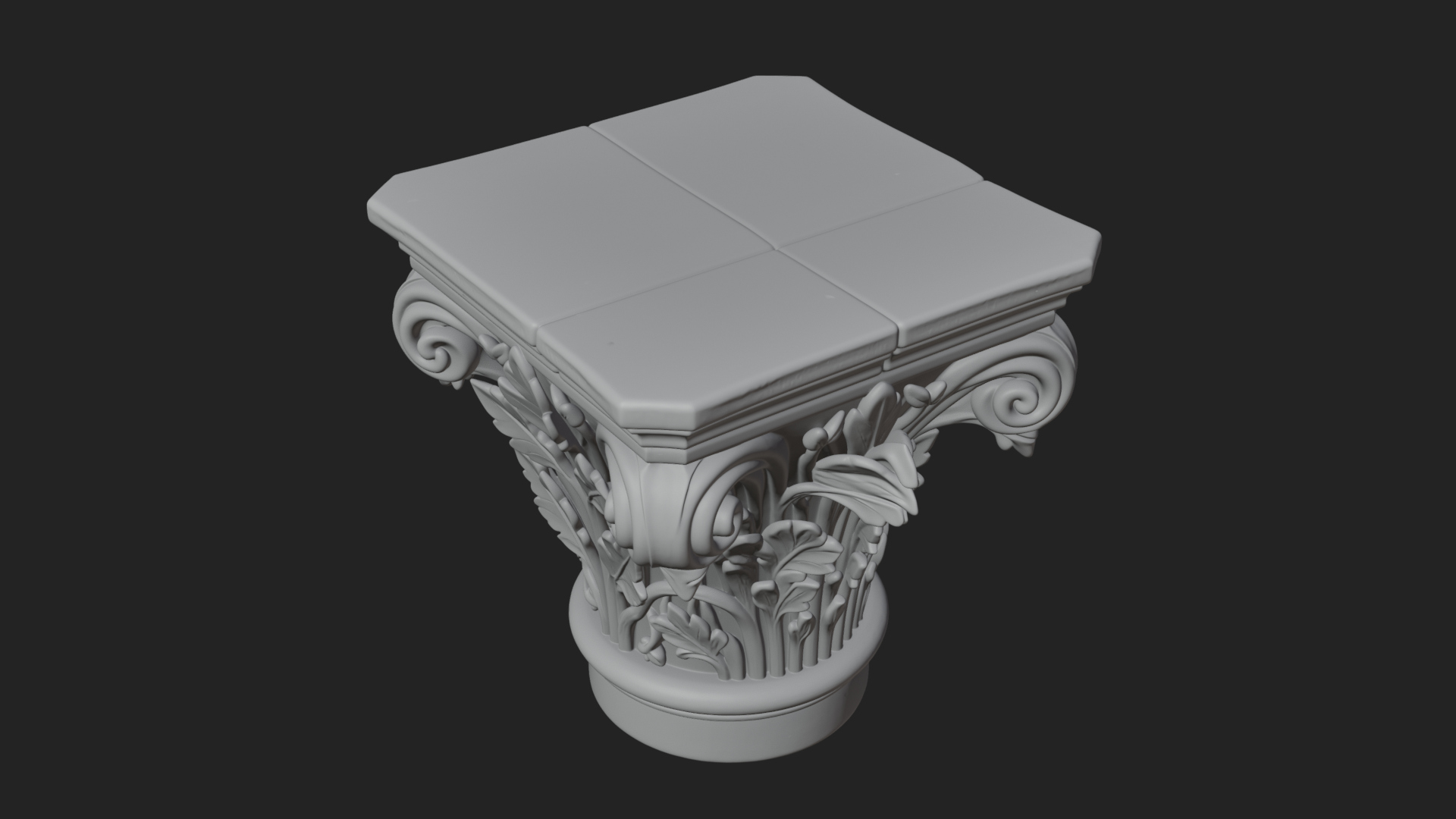 Carved Column Capital Design 31 3D Print Model 3D Model