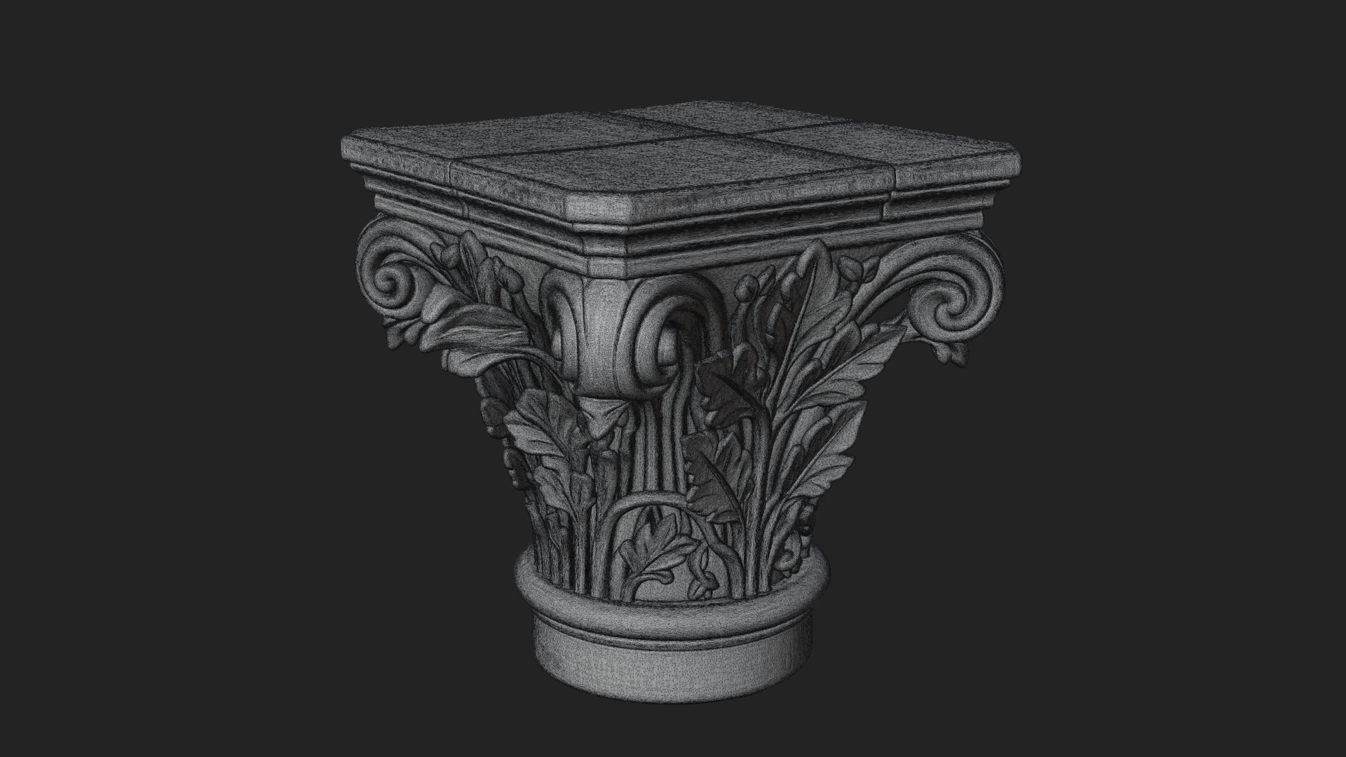 Carved Column Capital Design 31 3D Print Model 3D Model
