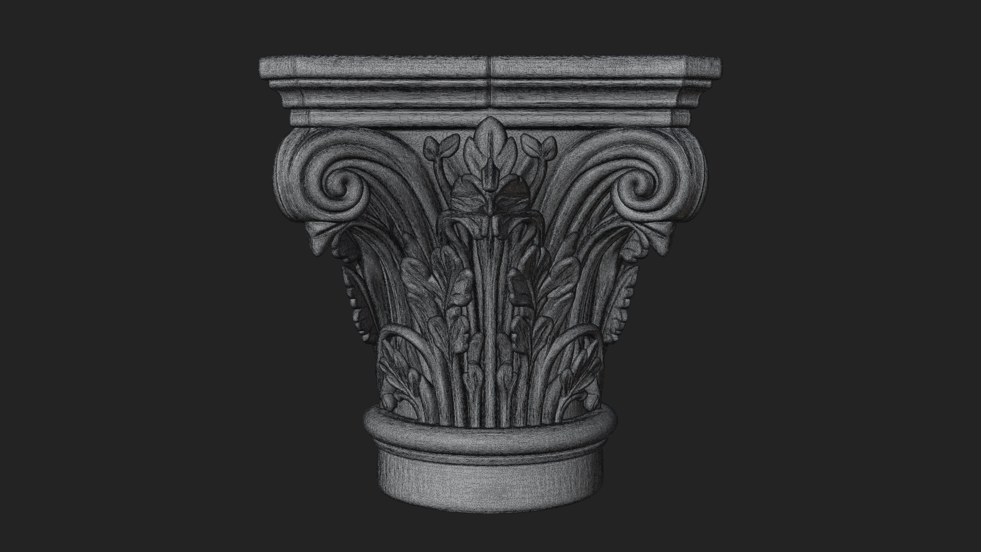 Carved Column Capital Design 31 3D Print Model 3D Model