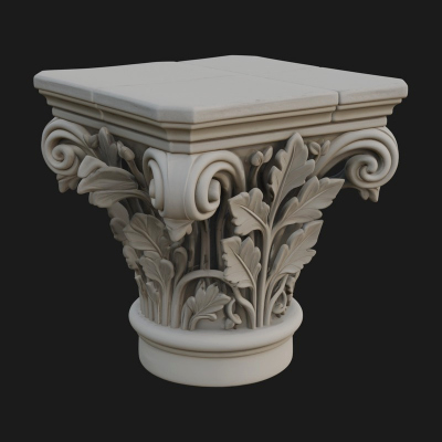 Carved Column Capital Design 31 3D Print Model
