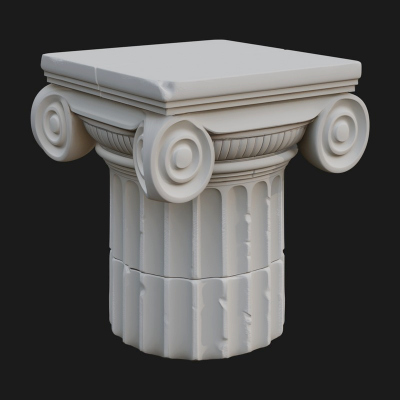 Carved Column Capital Design 32 3D Print Model
