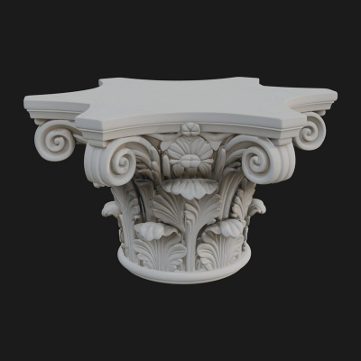 Carved Column Capital Design 4 3D Print Model
