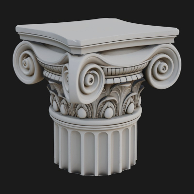 Carved Column Capital Design 7 3D Print Model