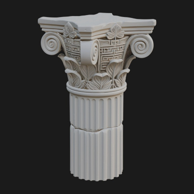 Carved Column Capital Design 9 3D Print Model