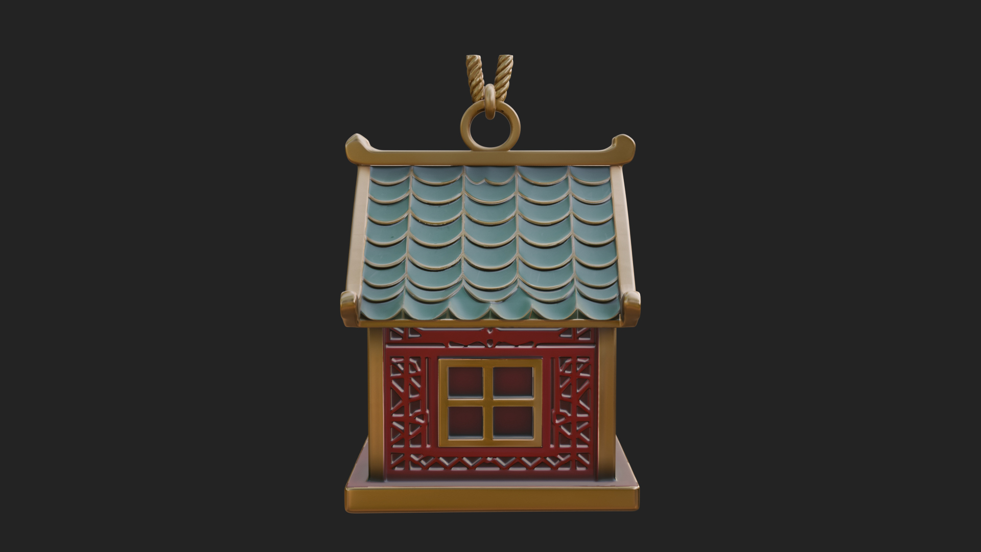 Carved Cottage Ornament Design 1 3D Print Model 3D Model