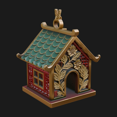 Carved Cottage Ornament Design 1 3D Print Model