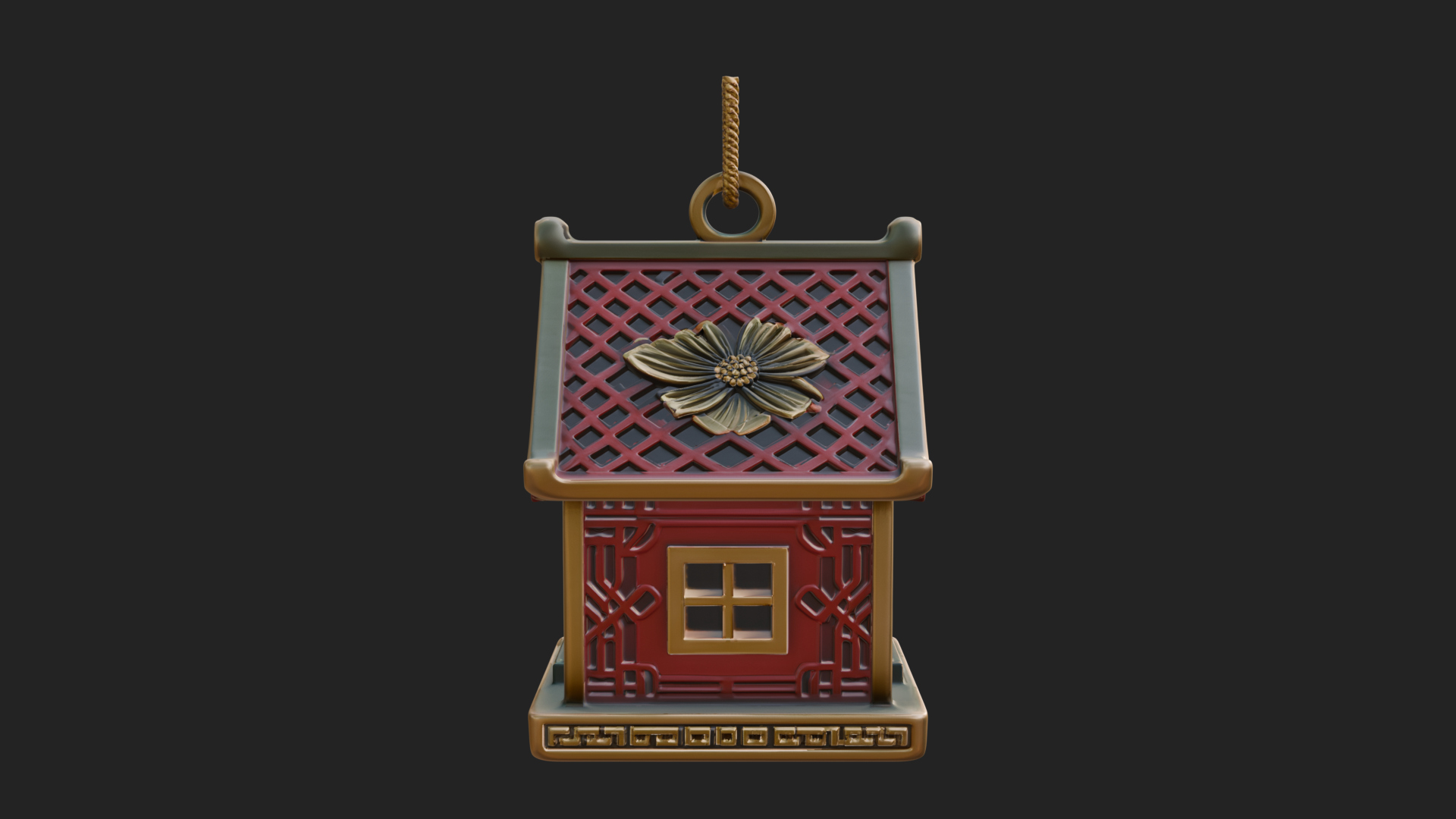 Carved Cottage Ornament Design 2 3D Print Model 3D Model