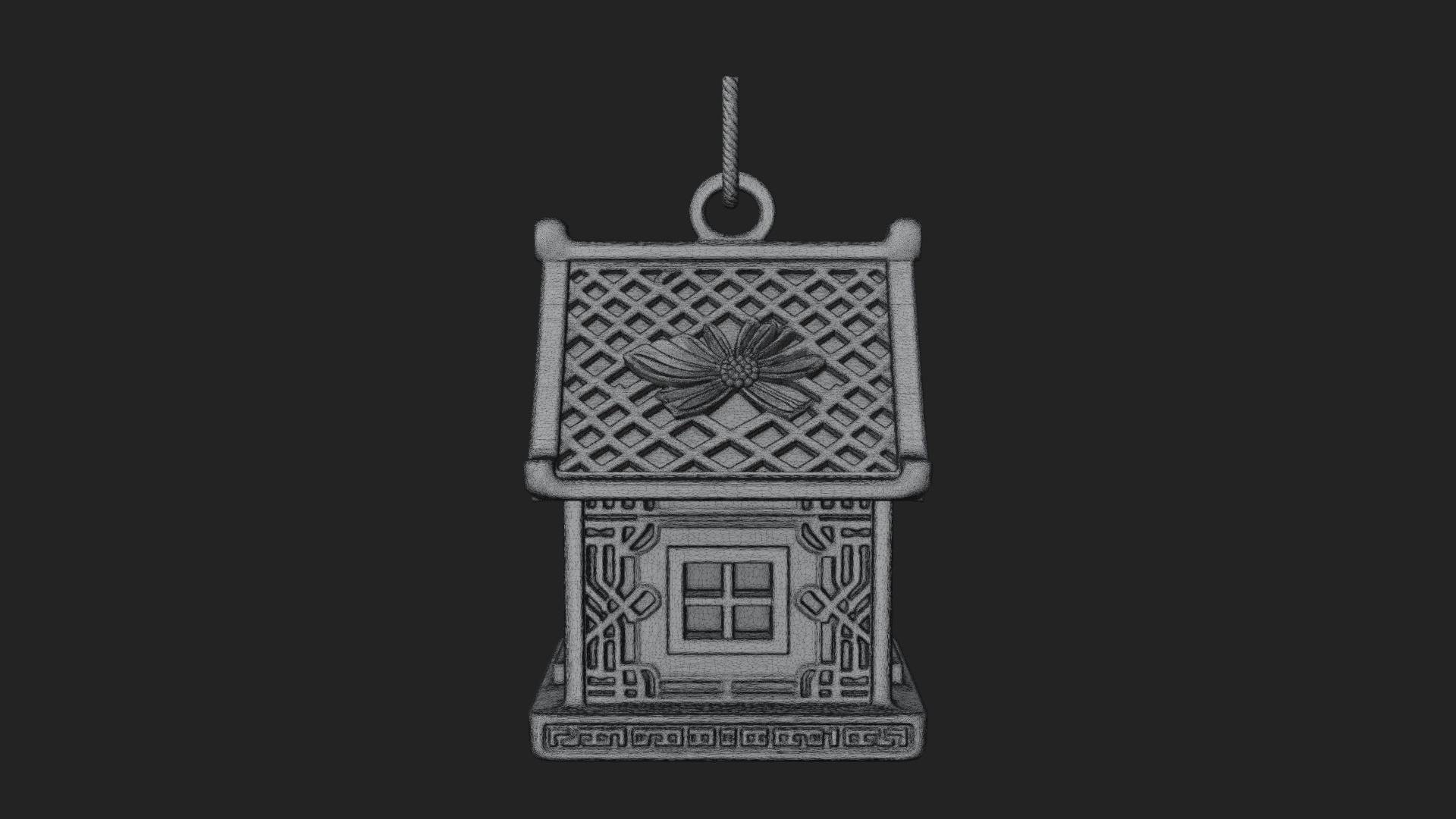 Carved Cottage Ornament Design 2 3D Print Model 3D Model