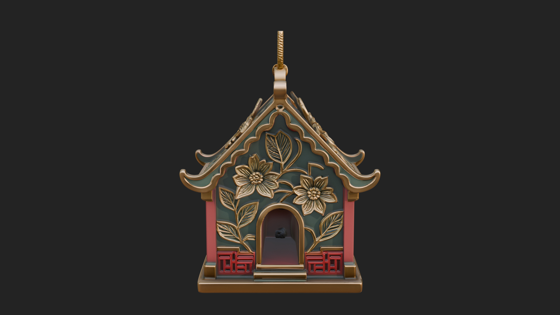 Carved Cottage Ornament Design 3 3D Print Model 3D Model