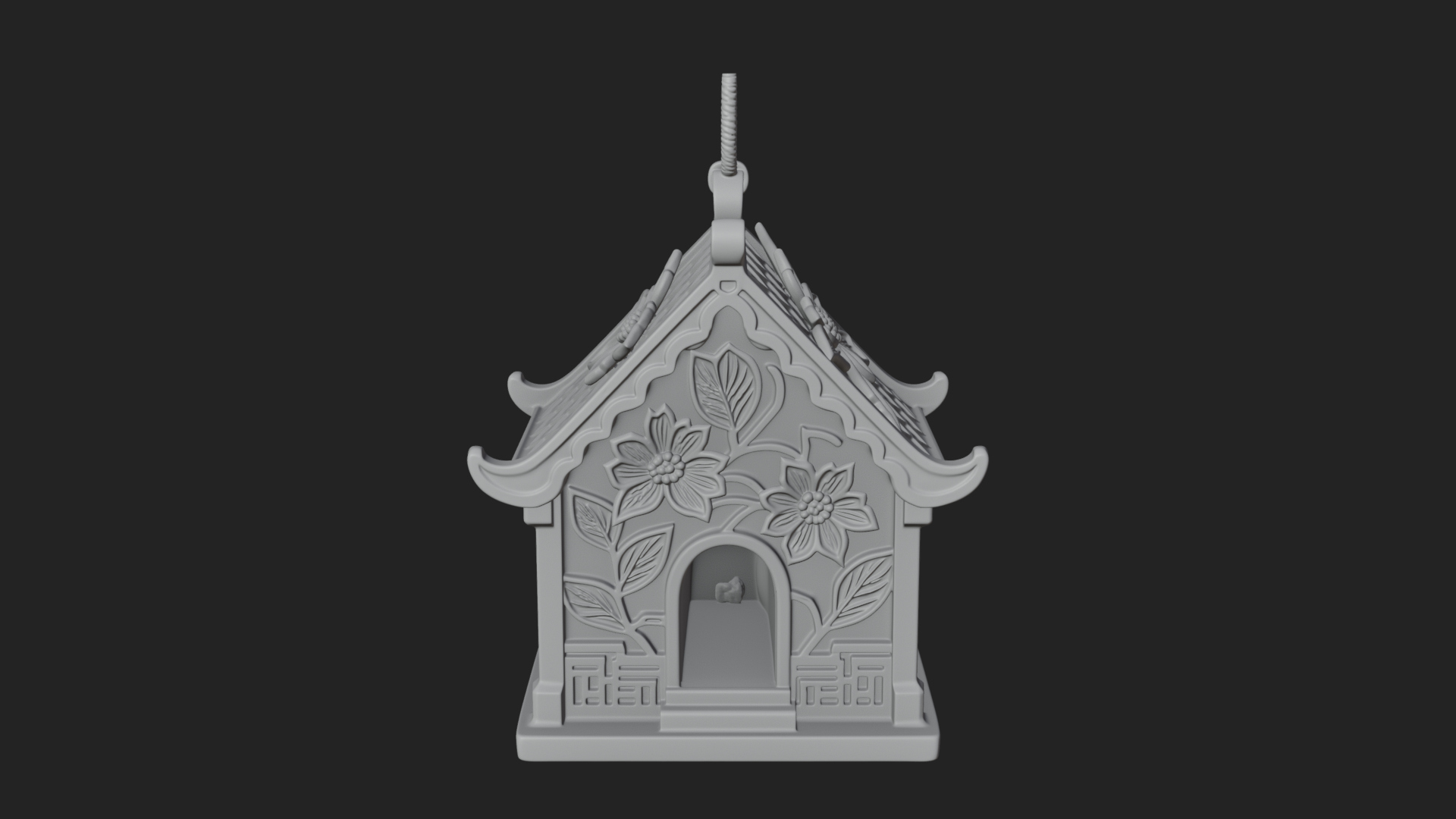 Carved Cottage Ornament Design 3 3D Print Model 3D Model