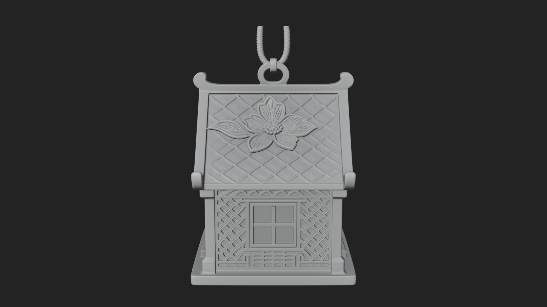 Carved Cottage Ornament Design 3 3D Print Model 3D Model