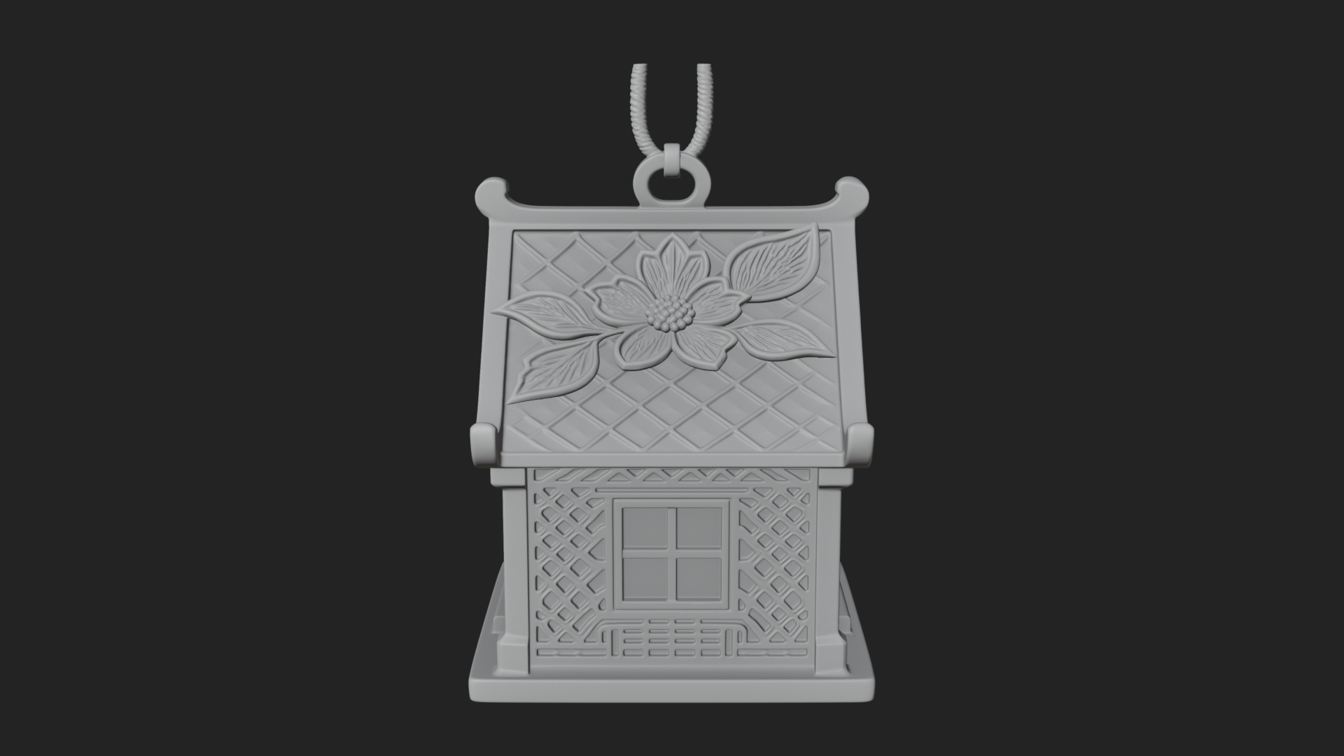 Carved Cottage Ornament Design 3 3D Print Model 3D Model