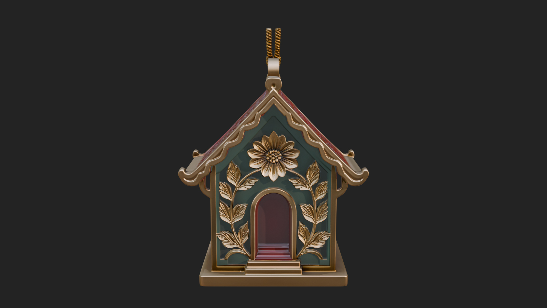 Carved Cottage Ornament Design 4 3D Print Model 3D Model