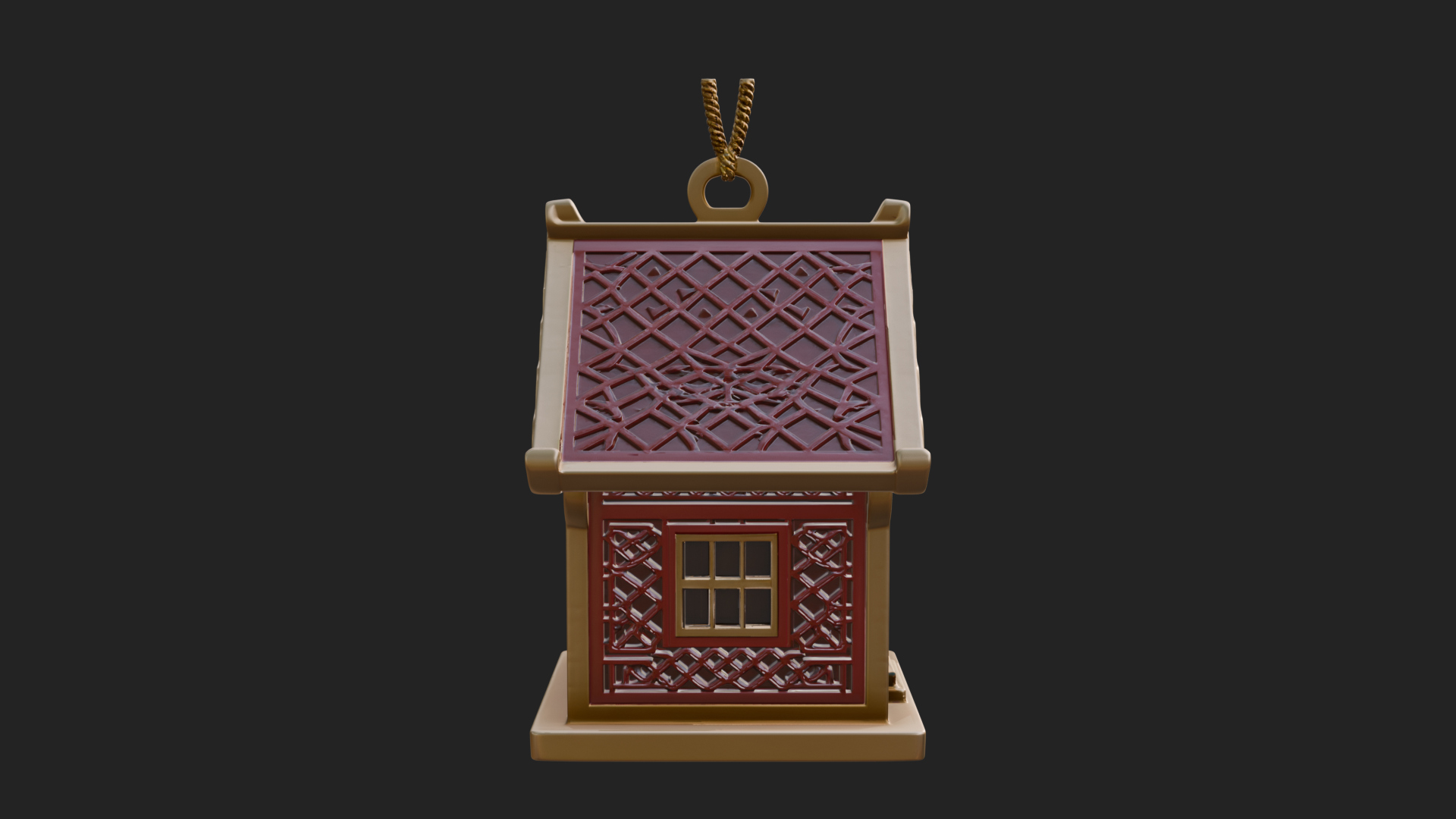 Carved Cottage Ornament Design 4 3D Print Model 3D Model
