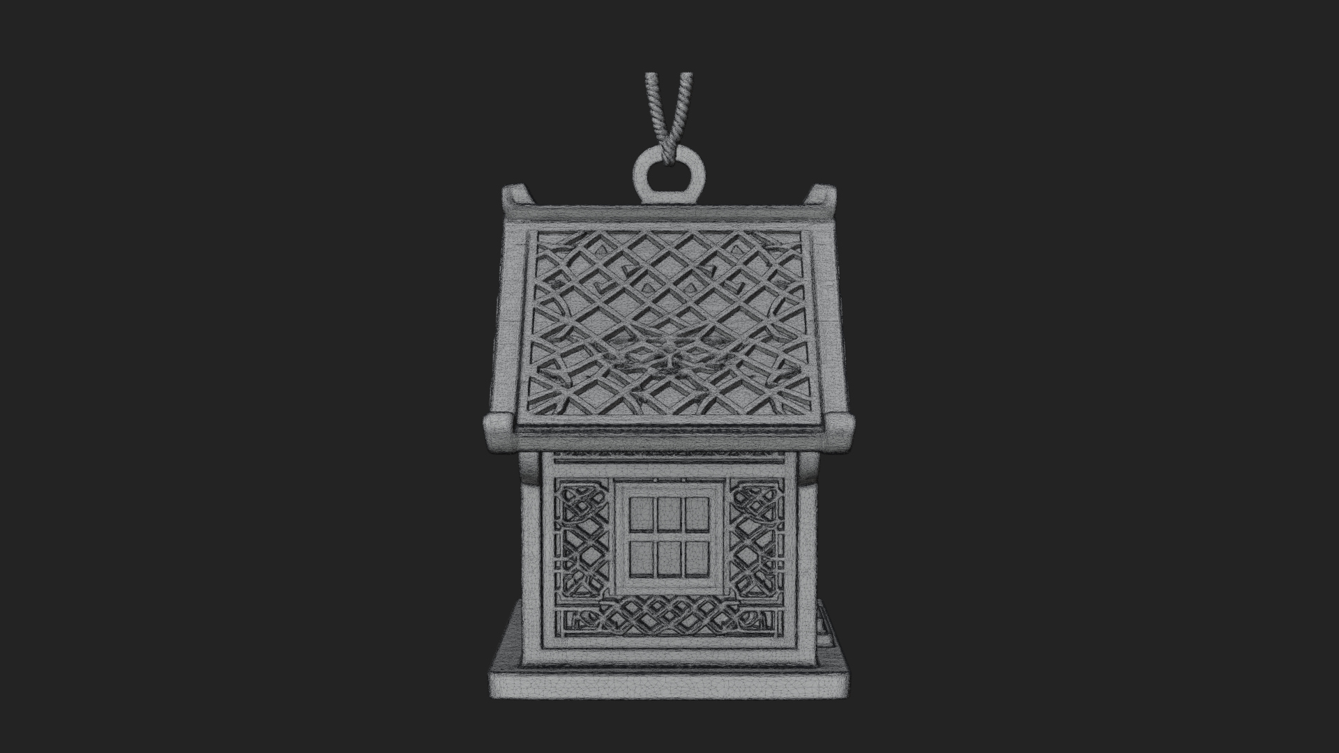 Carved Cottage Ornament Design 4 3D Print Model 3D Model