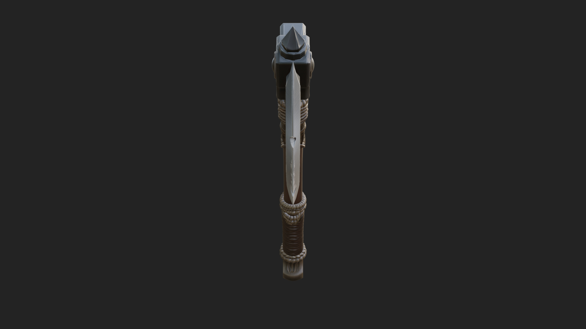 Carved Crescent Battle Axe Model Design 1 3D Print Model 3D Model