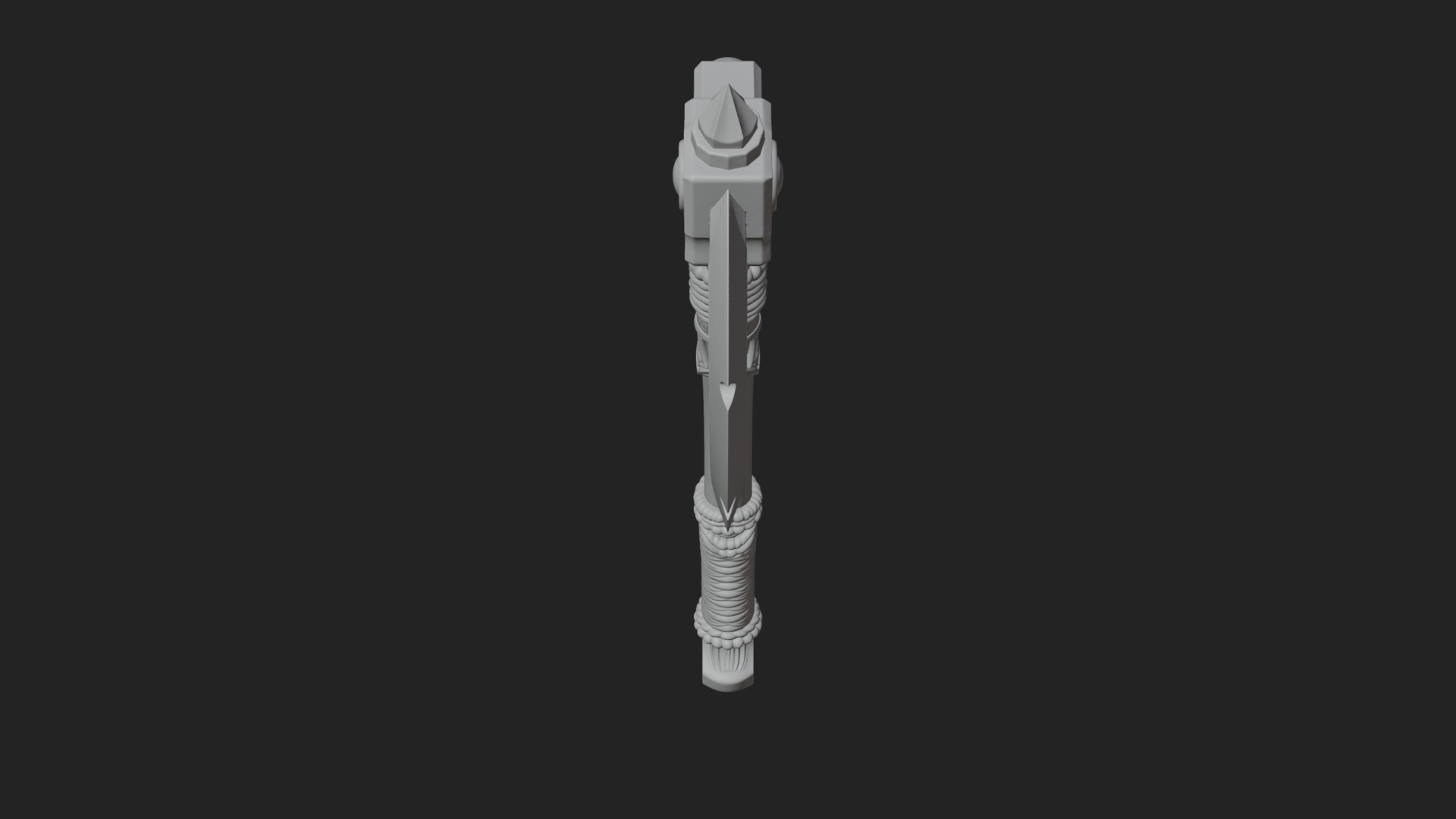 Carved Crescent Battle Axe Model Design 1 3D Print Model 3D Model