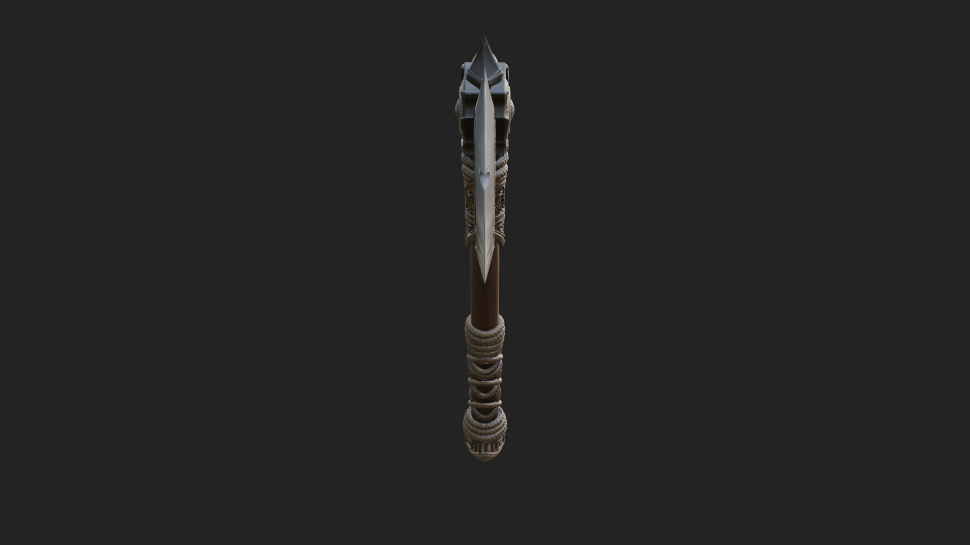 Carved Crescent Battle Axe Model Design 2 3D Print Model 3D Model
