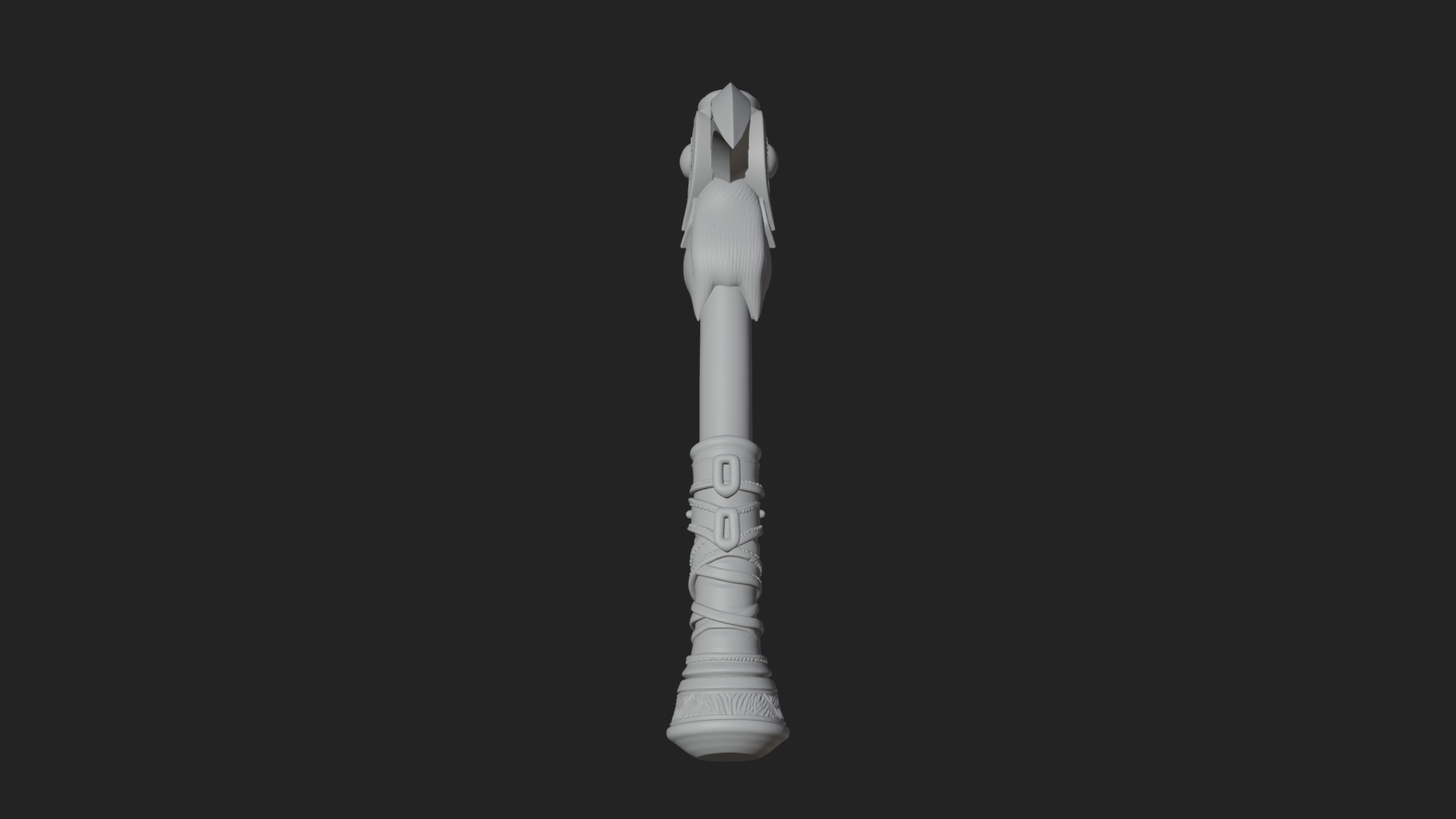 Carved Crescent Battle Axe Model Design 4 3D Print Model 3D Model