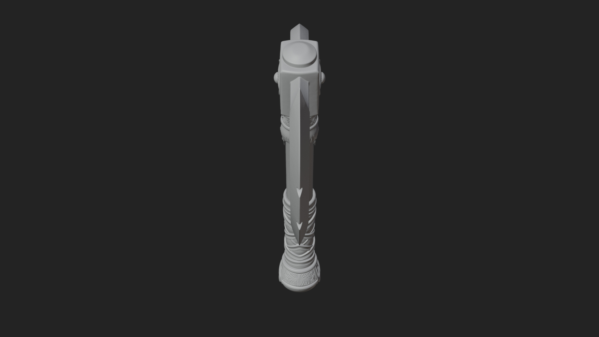 Carved Crescent Battle Axe Model Design 5 3D Print Model 3D Model