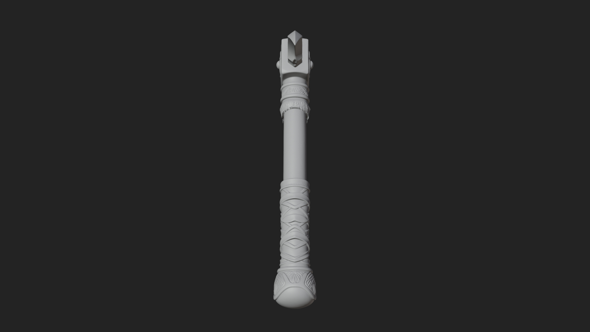 Carved Crescent Battle Axe Model Design 5 3D Print Model 3D Model