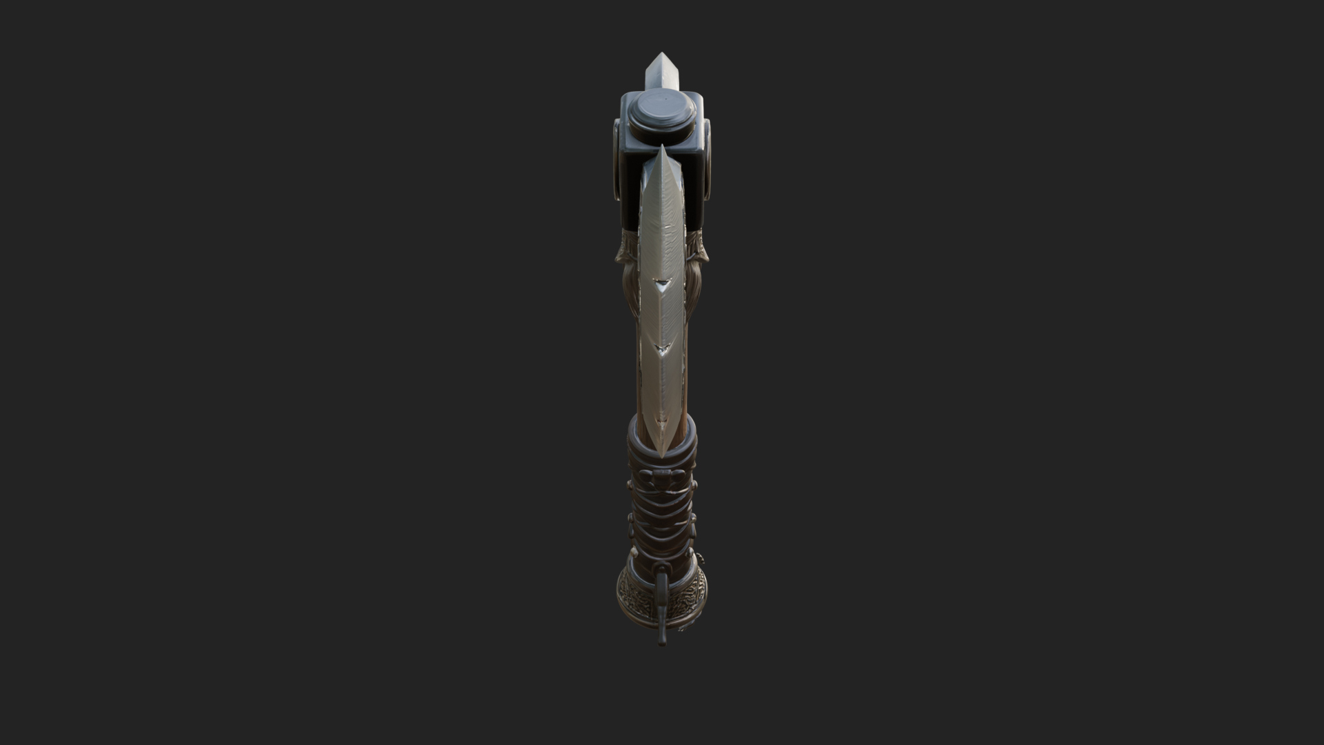 Carved Crescent Battle Axe Model Design 6 3D Print Model 3D Model
