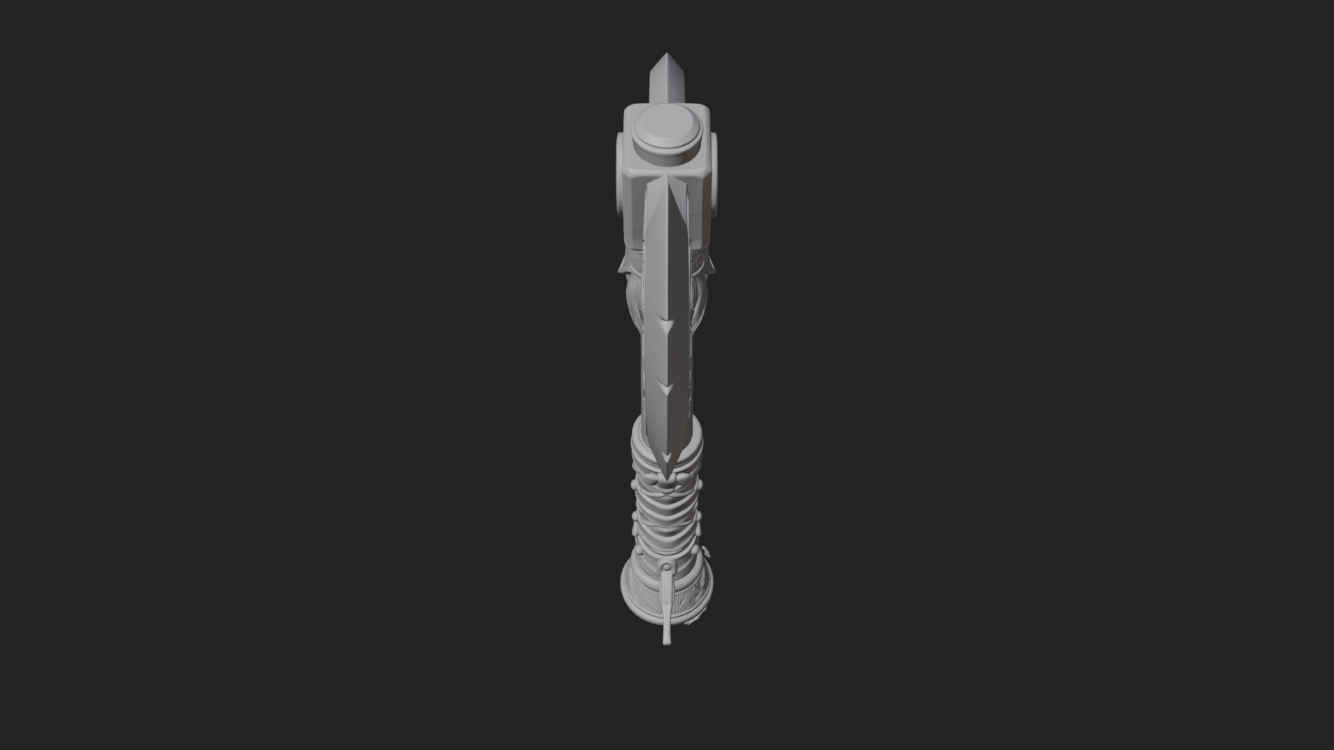 Carved Crescent Battle Axe Model Design 6 3D Print Model 3D Model