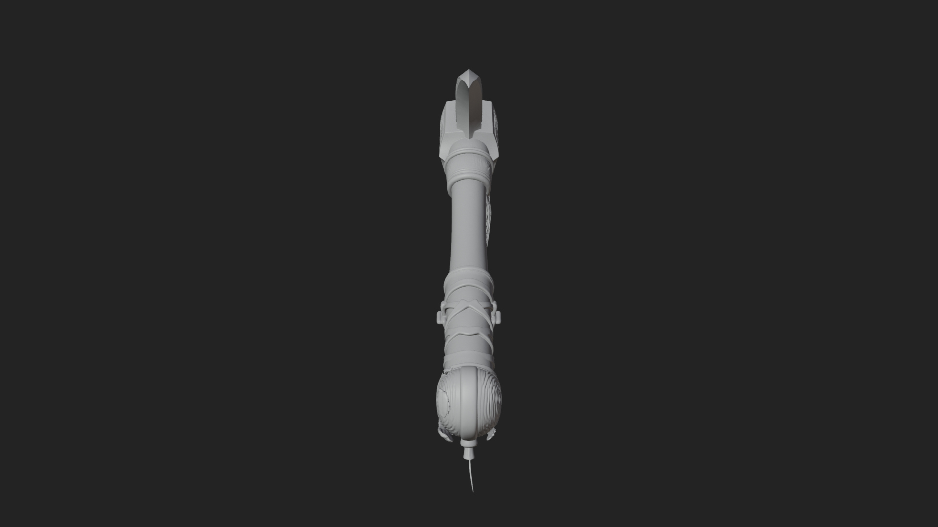 Carved Crescent Battle Axe Model Design 7 3D Print Model 3D Model
