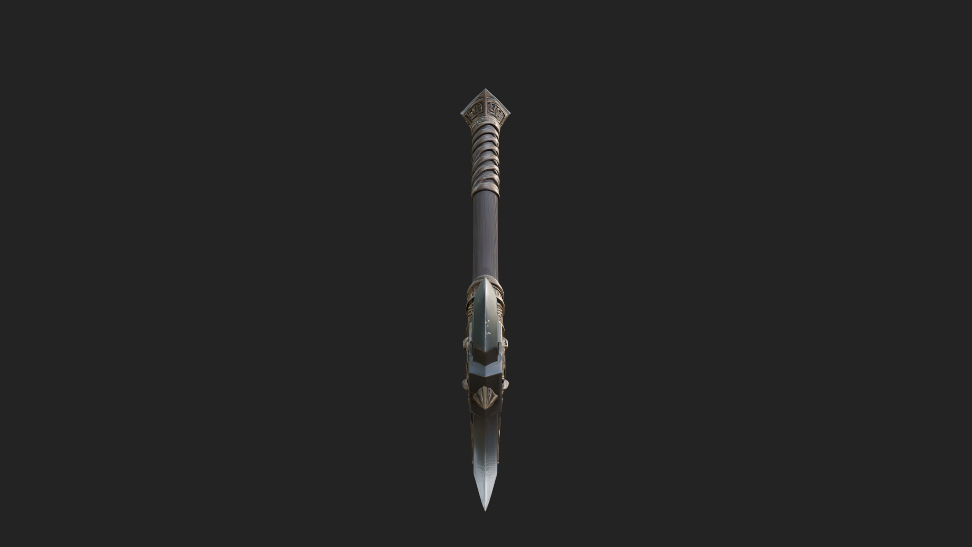 Carved Crescent Battle Axe Model Design 9 3D Print Model 3D Model