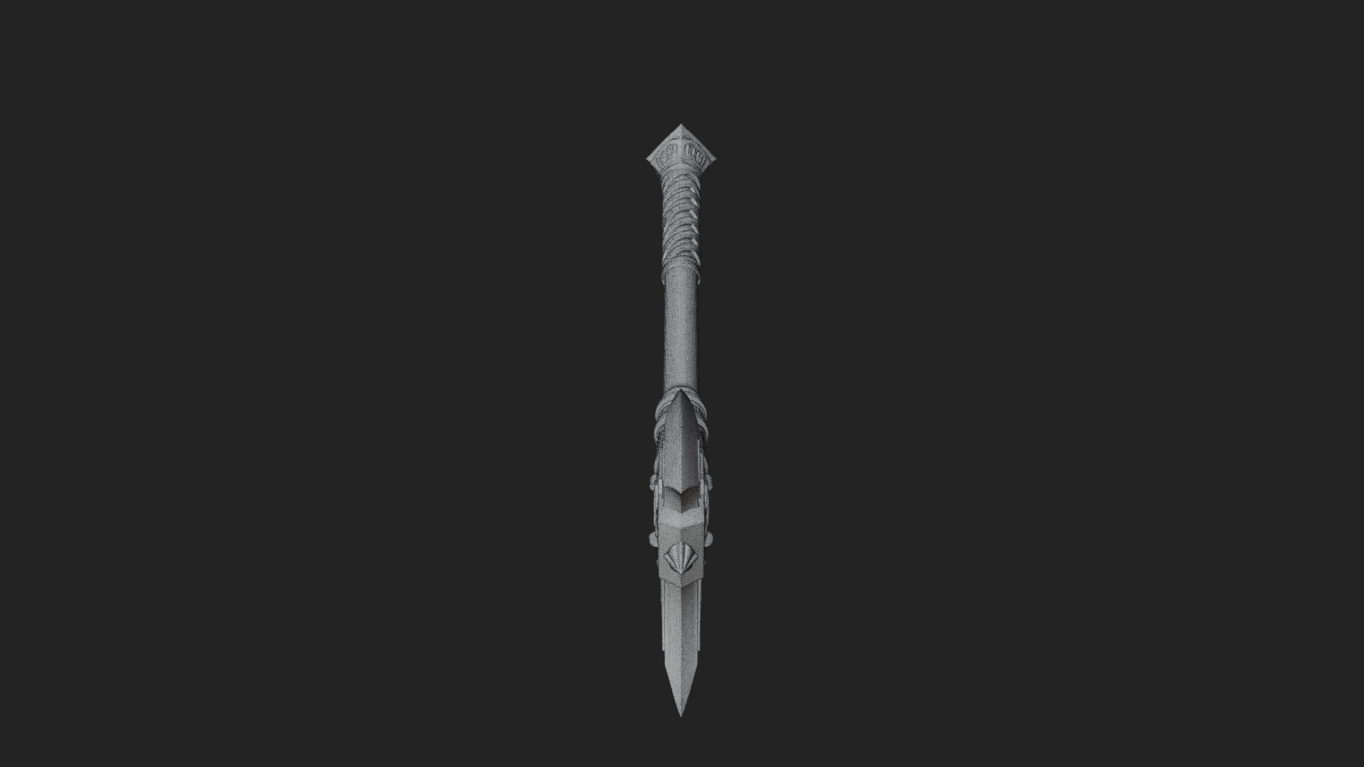 Carved Crescent Battle Axe Model Design 9 3D Print Model 3D Model