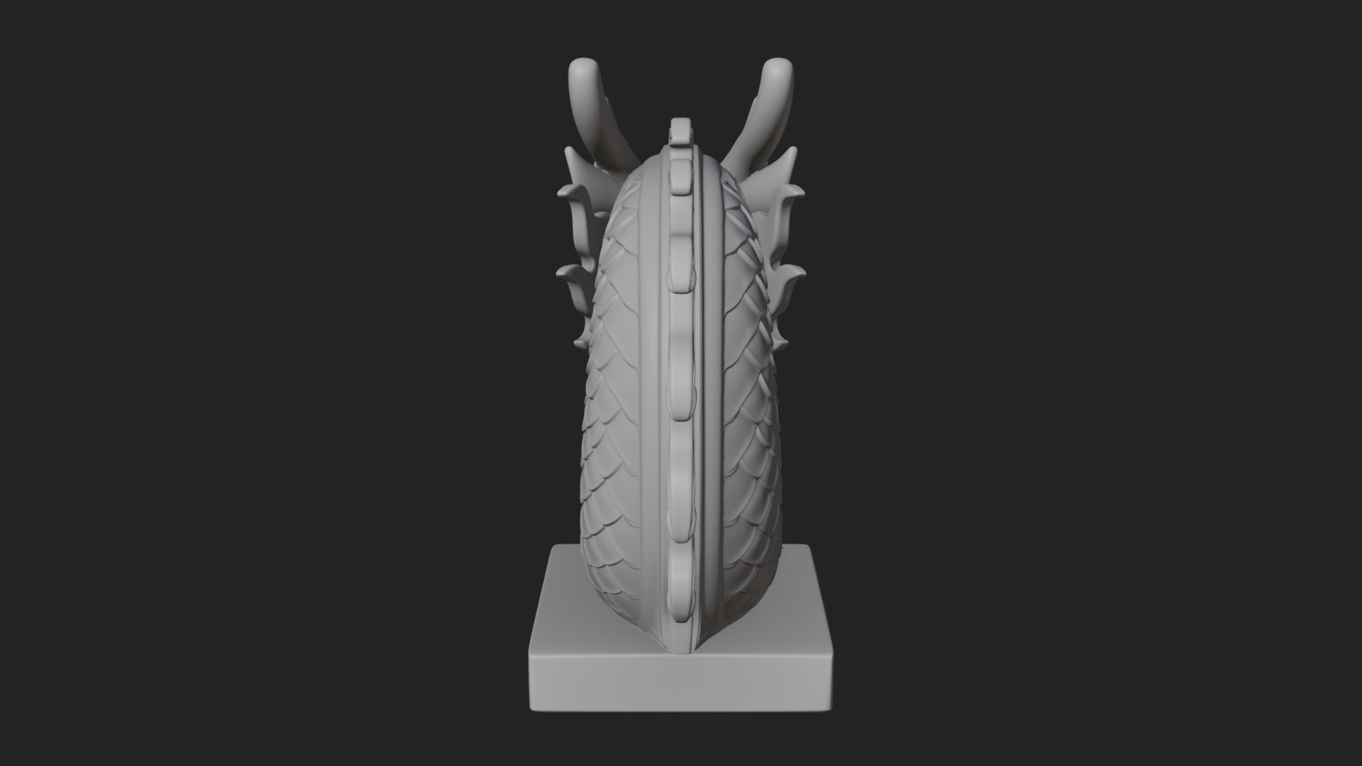 Carved Dragon Head Statue Design 2 3D Print Model 3D Model