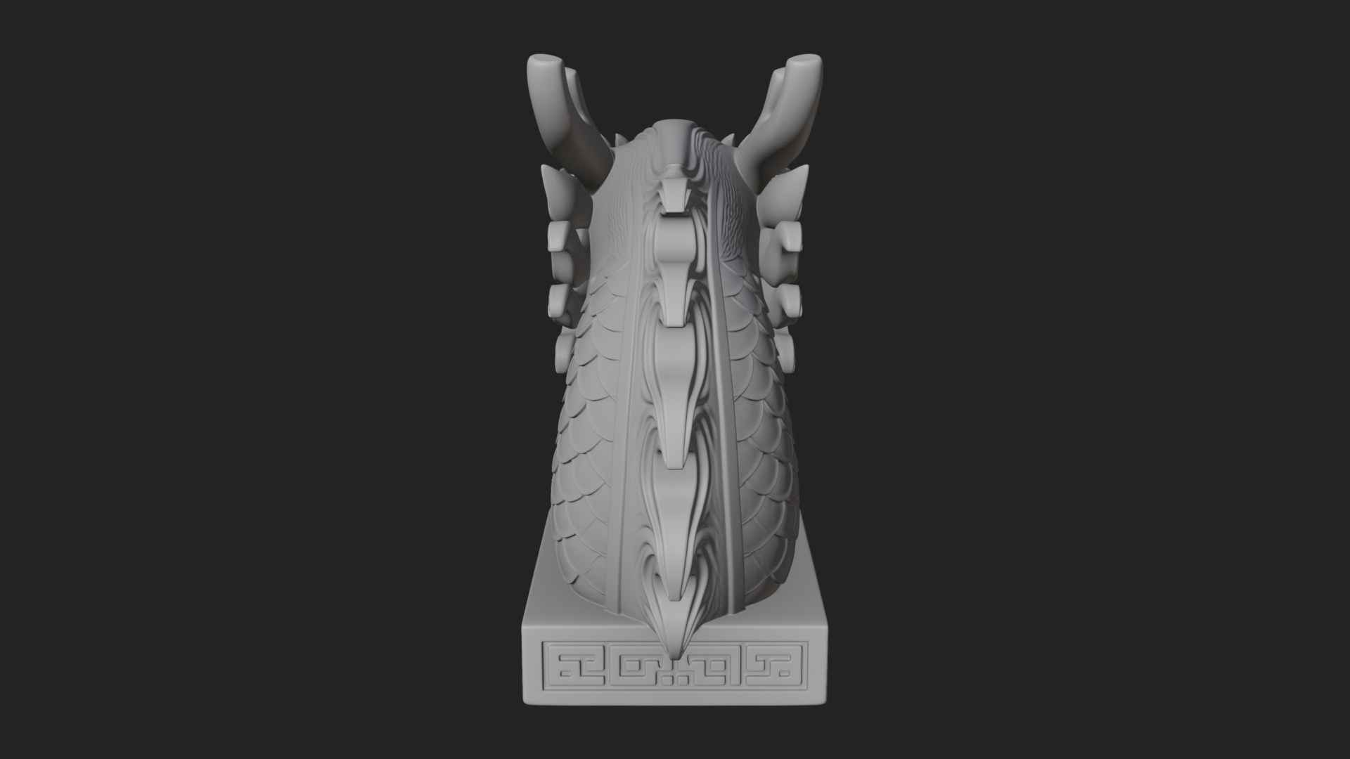 Carved Dragon Head Statue Design 3 3D Print Model 3D Model