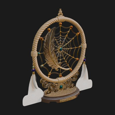 Carved Dream Catcher Ornament Design 2 3D Print Model