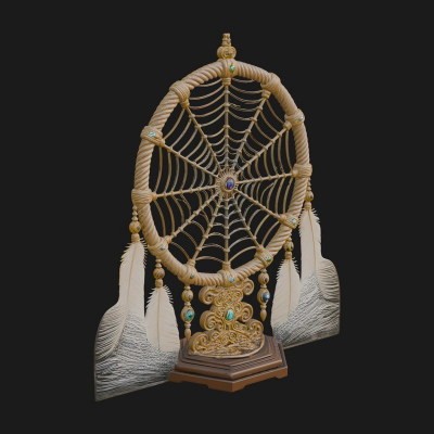 Carved Dream Catcher Ornament Design 4 3D Print Model