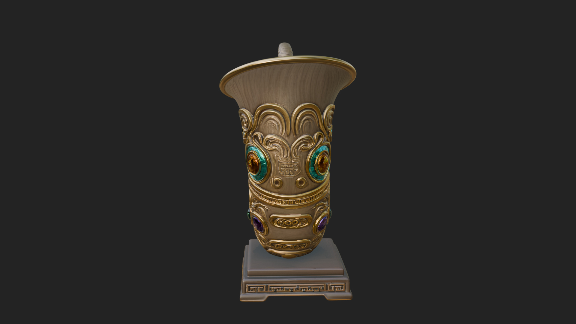 Carved Drinking Horn Model Design 1 3D Print Model 3D Model