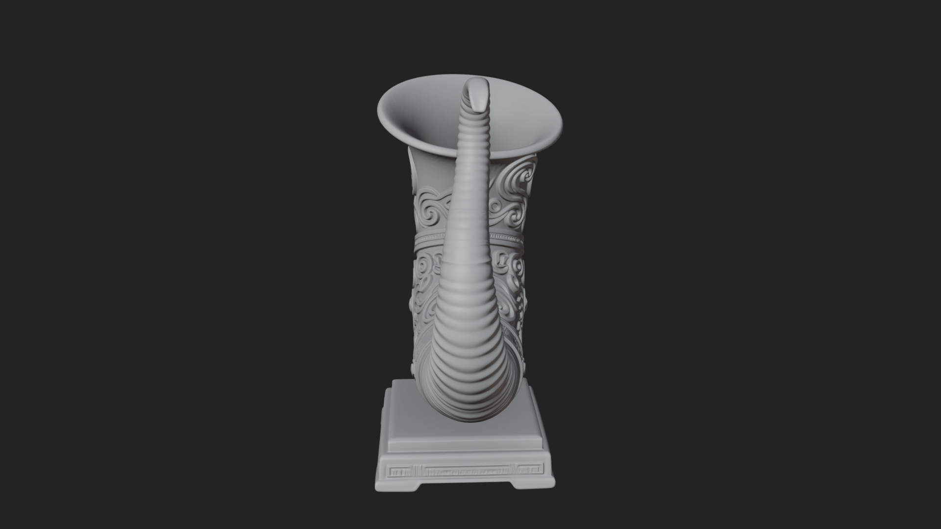 Carved Drinking Horn Model Design 1 3D Print Model 3D Model