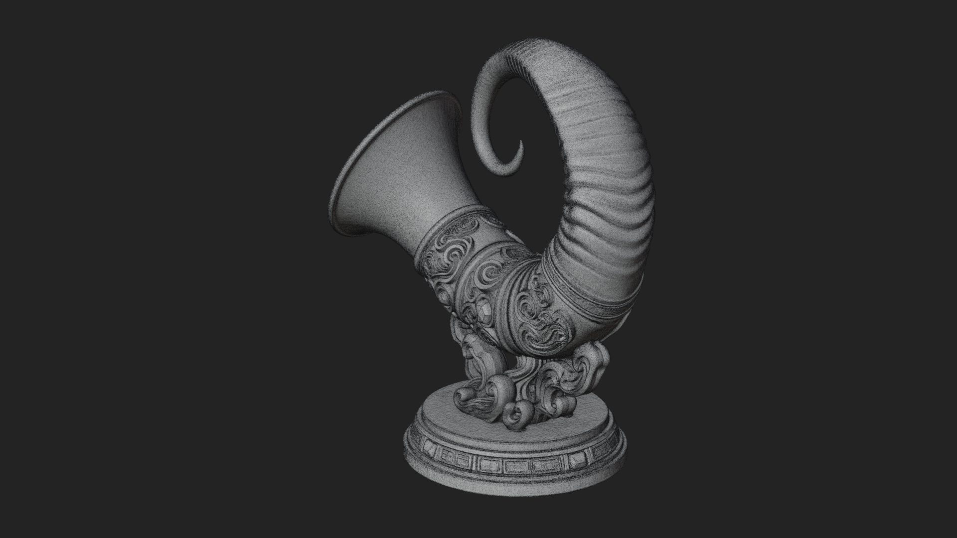 Carved Drinking Horn Model Design 2 3D Print Model 3D Model