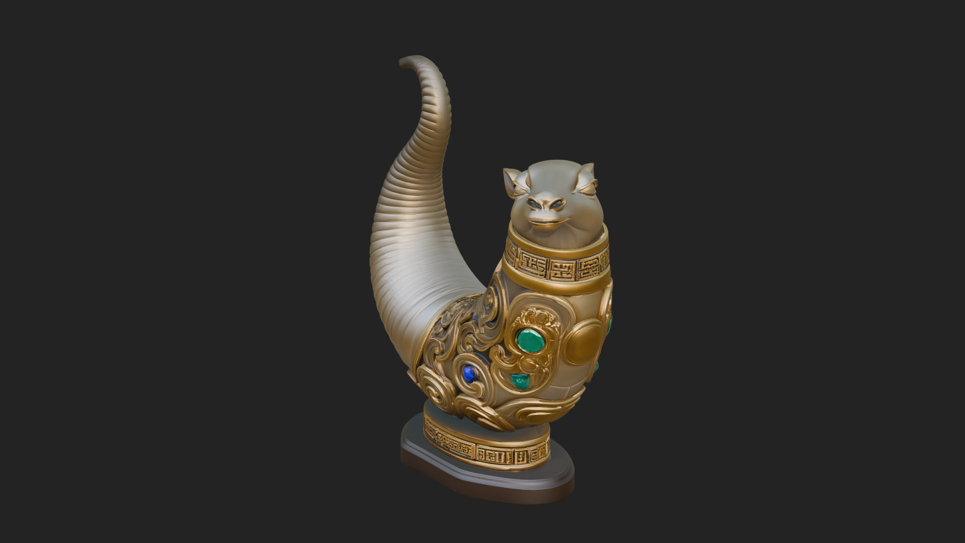 Carved Drinking Horn Model Design 3 3D Print Model 3D Model