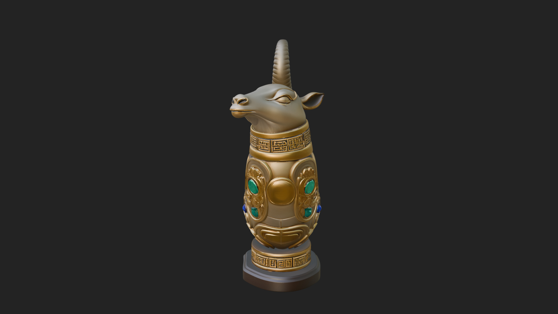 Carved Drinking Horn Model Design 3 3D Print Model 3D Model
