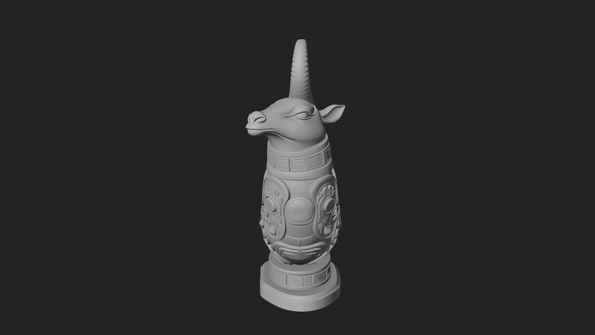 Carved Drinking Horn Model Design 3 3D Print Model 3D Model