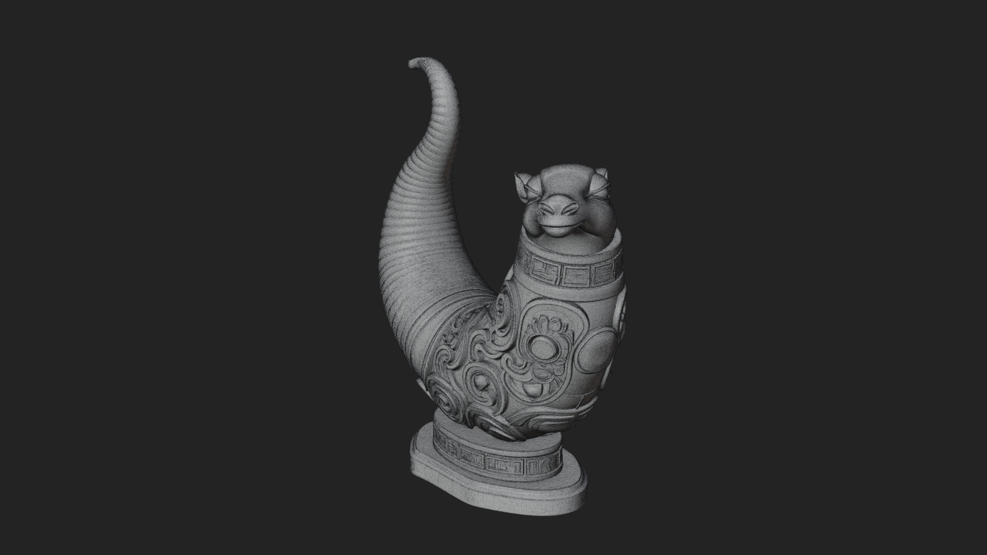 Carved Drinking Horn Model Design 3 3D Print Model 3D Model
