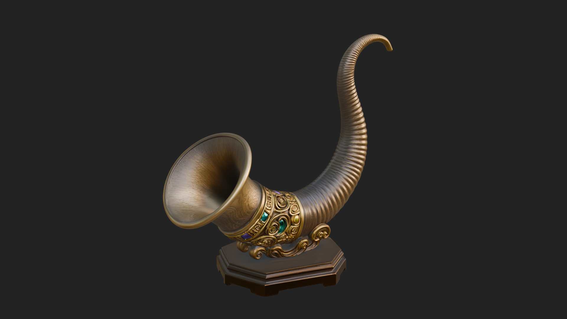 Carved Drinking Horn Model Design 4 3D Print Model 3D Model