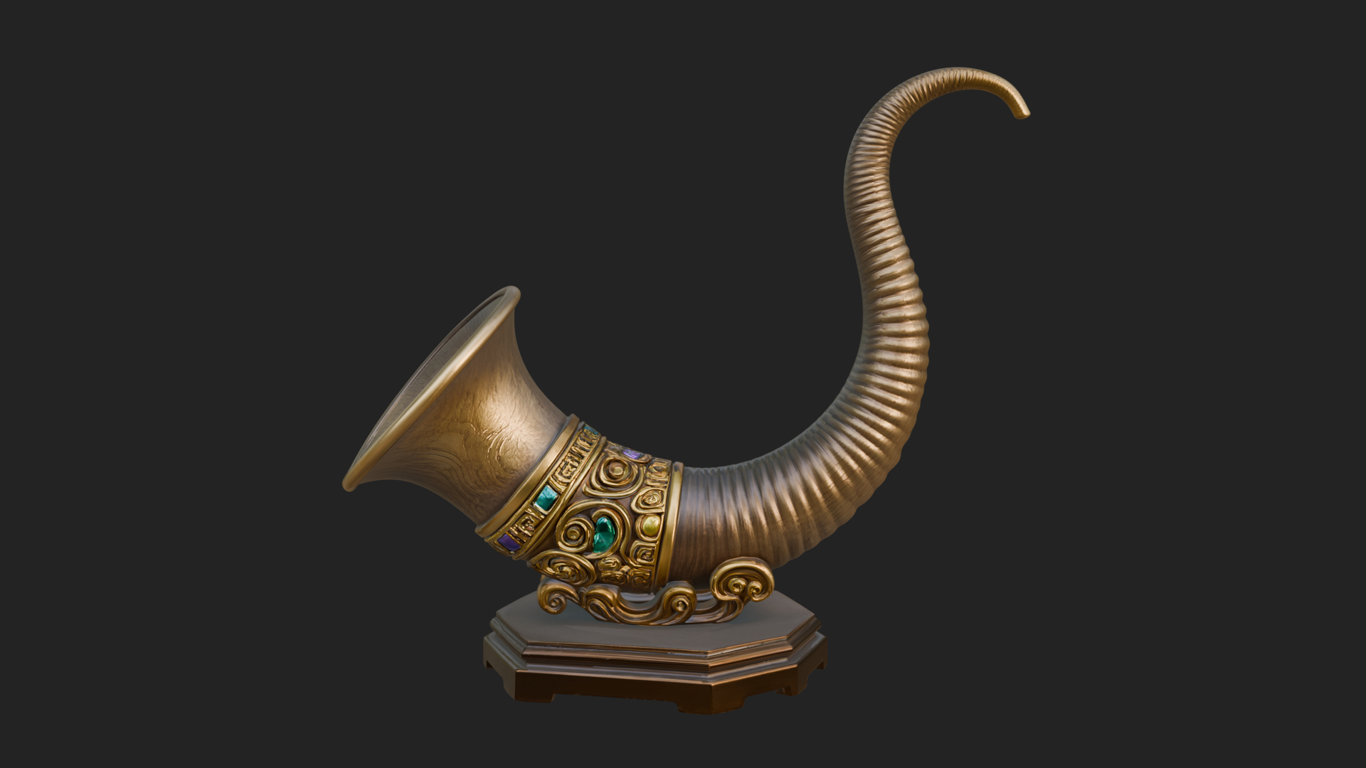Carved Drinking Horn Model Design 4 3D Print Model 3D Model