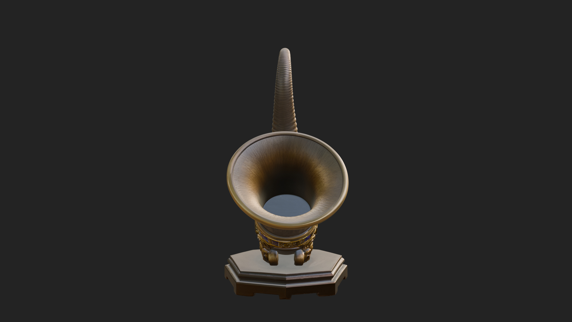 Carved Drinking Horn Model Design 4 3D Print Model 3D Model