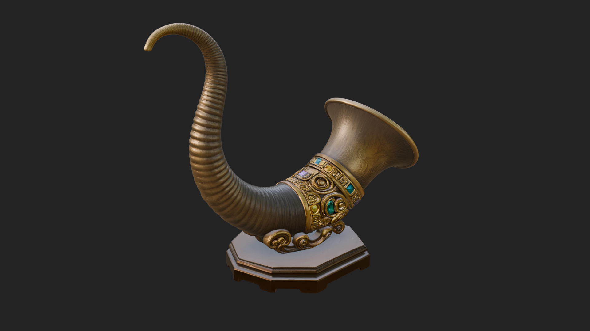 Carved Drinking Horn Model Design 4 3D Print Model 3D Model