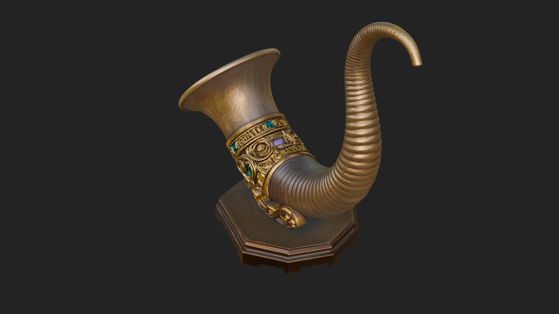 Carved Drinking Horn Model Design 4 3D Print Model 3D Model