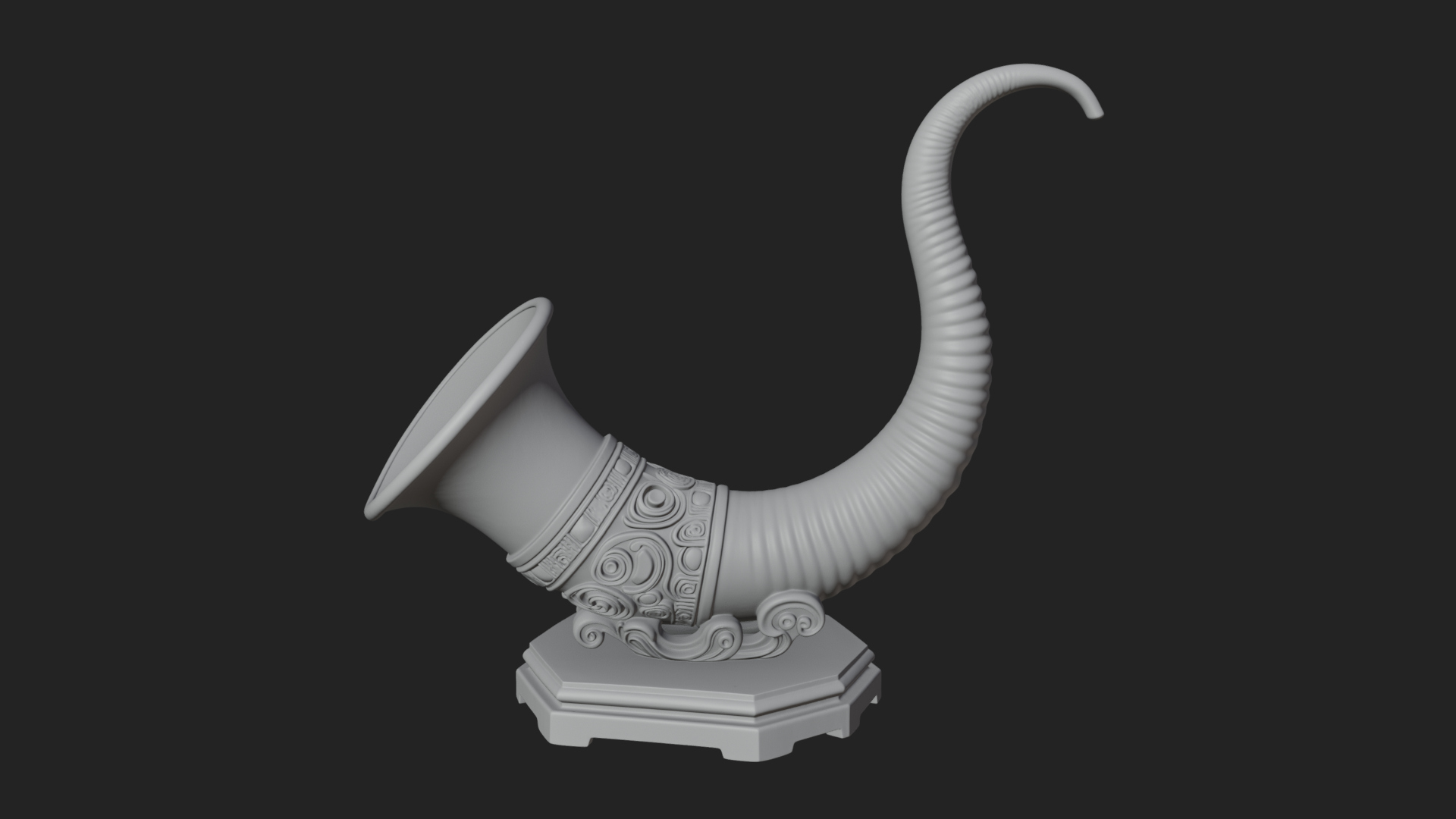 Carved Drinking Horn Model Design 4 3D Print Model 3D Model